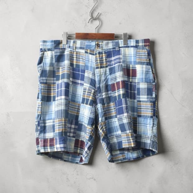 폴로 랄프로렌 패치워크 마드라스 쇼츠 반바지 40 M0250