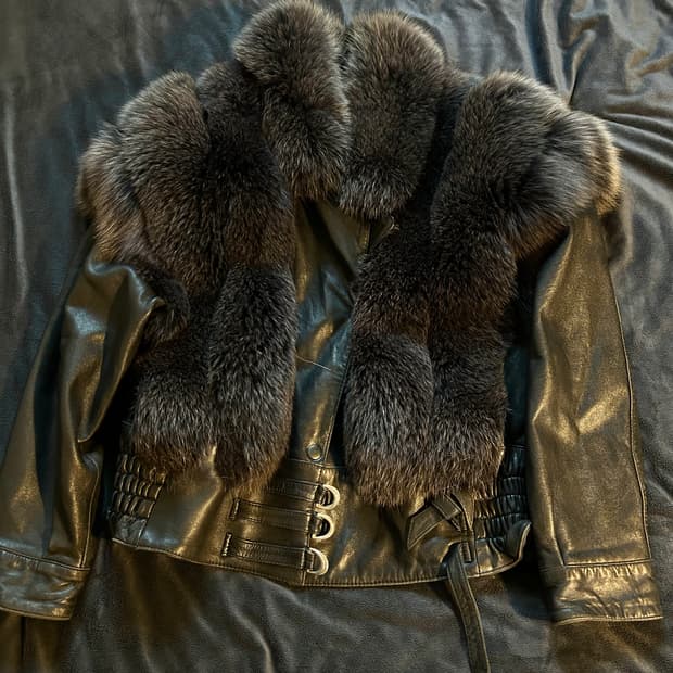 Sheep Skin Fur Leather Jacket