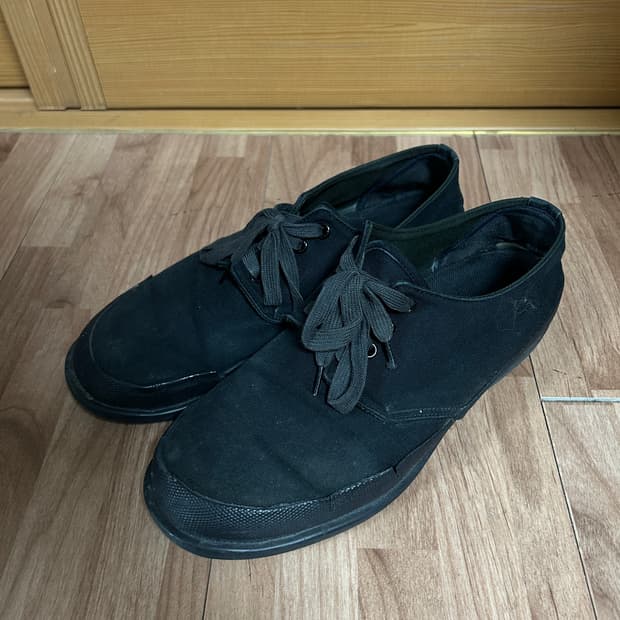 요지 야마모토 캔버스 덱 슈즈 (Black)