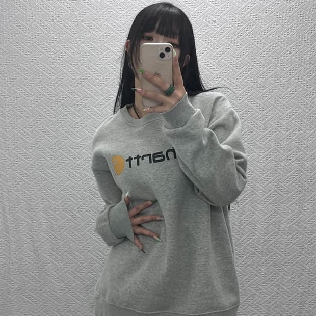 칼하트 올드스쿨 레트로 빈티지 빅로고 기모 맨투맨 XL C09198