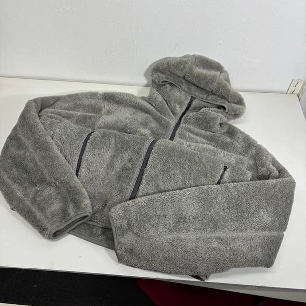 L 유니클로 딥그레이 웜후드 후디 후리스자켓