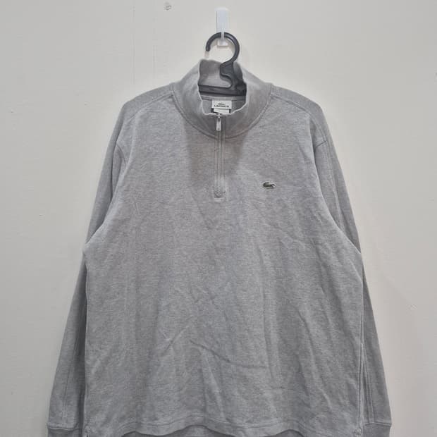 라코스테 그레이 하프 집업 스웨트셔츠 남성 105~110사이즈