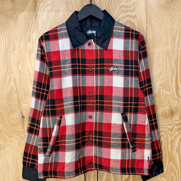 스투시 타탄 체크 코치 자켓