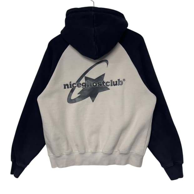 나이스고스트클럽 스타로고 래글런 후드티