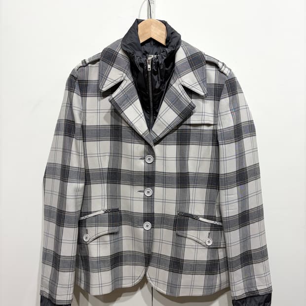 미우미우 플래드 레이어드 자켓