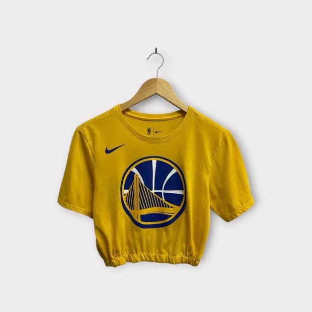 나이키 빈티지 골든스테이트 워리어스 로고 크롭티 S
