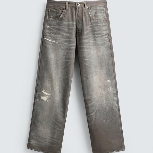 Zara 자라 워싱 프린트 배기핏 데님 팬츠 아크네 발렌시아가