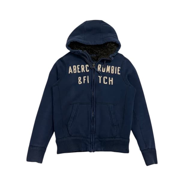 아베크롬비 퍼 후드집업 네이비