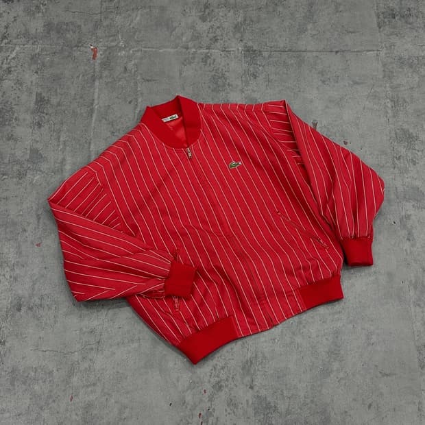 라코스테 스트라이프 빈티지 블루종