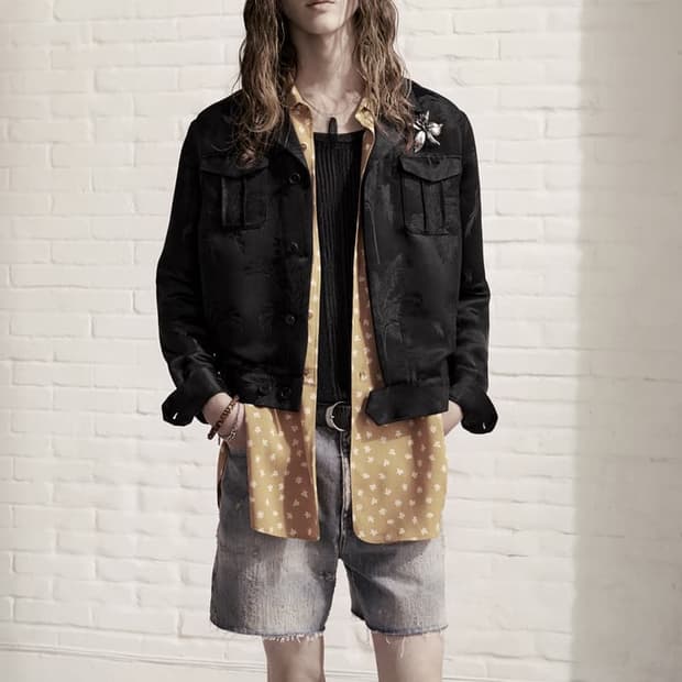 [강동원님 착용] 생로랑 21ss 폴카닷 베이지 실크 셔츠