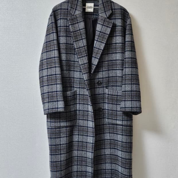 스튜디오 톰보이 체크 코트