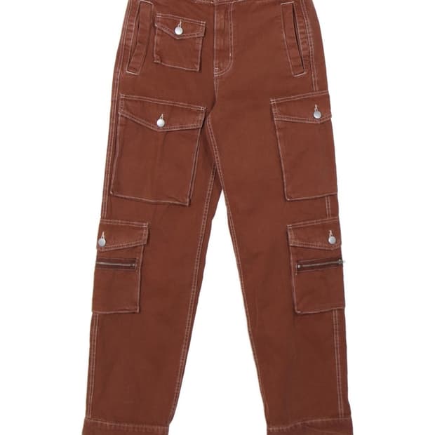 자라 브라운 포켓 카고 바지 팬츠