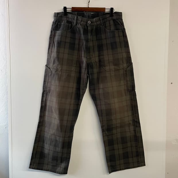 포스트오버롤즈 체크 카펜터팬츠