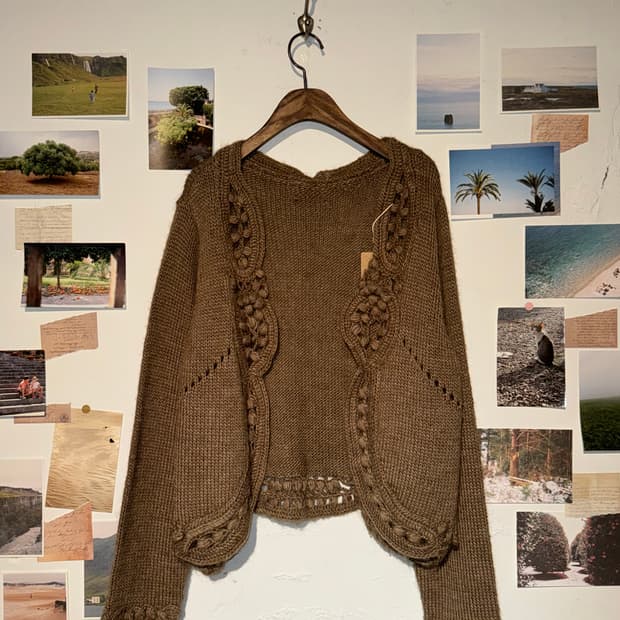 알파카 모헤어 혼방 가디건