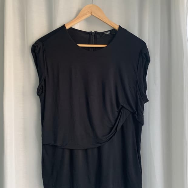 Diesel Black Draped T-Shirt