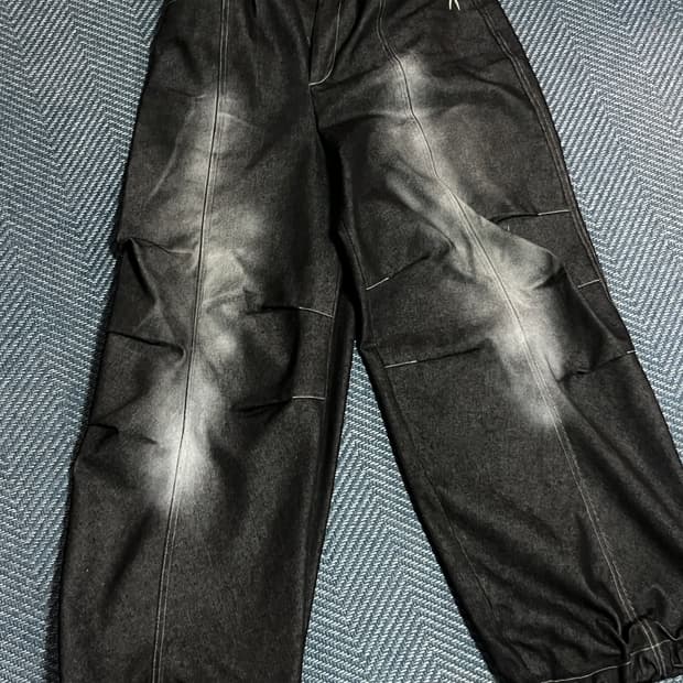 [1] 아캄 스프레이 데님 팬츠 블랙