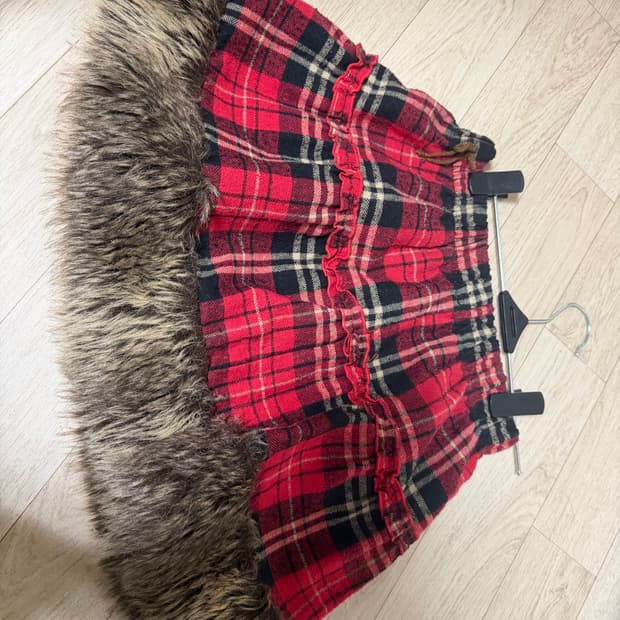 타탄체크 퍼 스커트