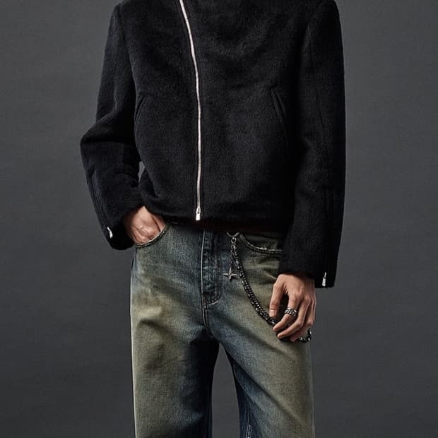 알렌느 비대칭 알파카 바이커 자켓