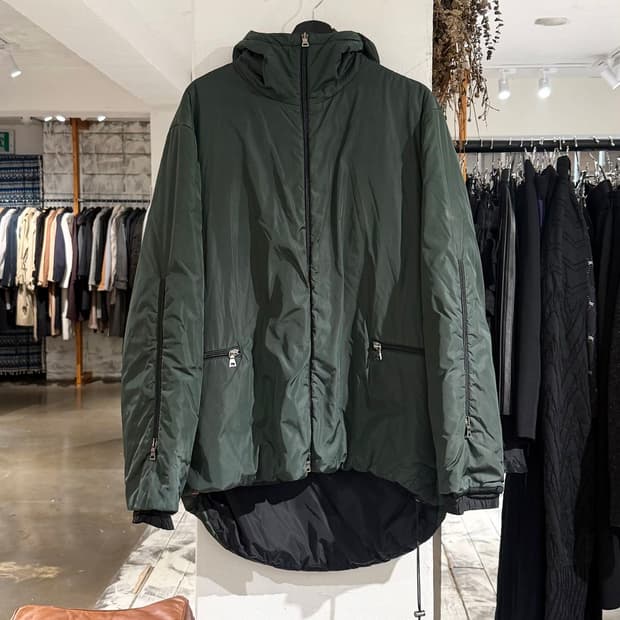 프라다 스포츠 99aw 카키 테크니컬 나일론 패딩 자켓