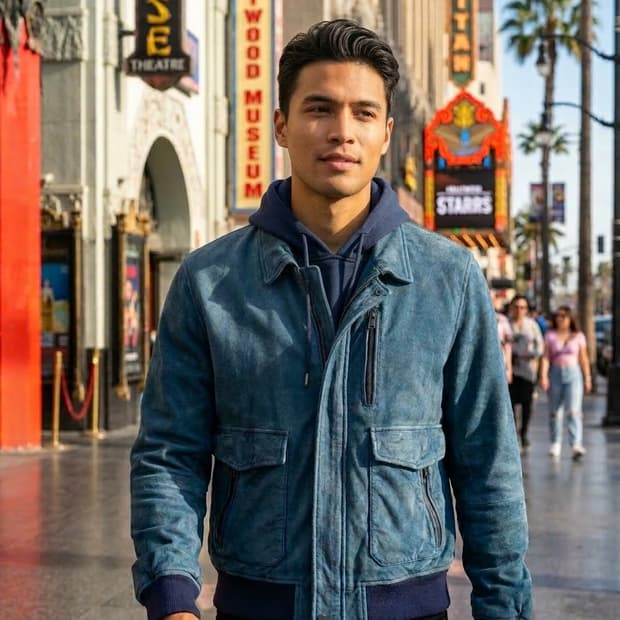 듀퐁(S.T. Dupont) 최고급 블루종 가죽자켓 데님스타일(110)