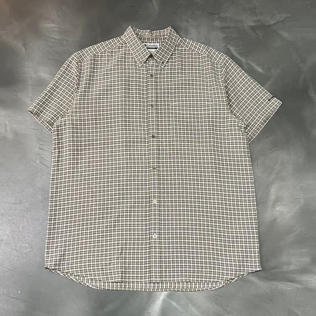  컬럼비아 체크 하프 셔츠 y16333