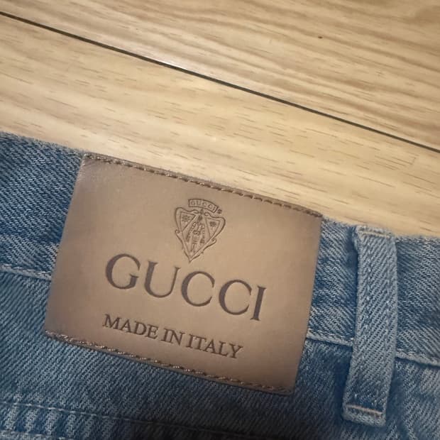 GUCCI 구찌 빈티지 워싱 데미지 인디고 팬츠 청바지 30 사이즈