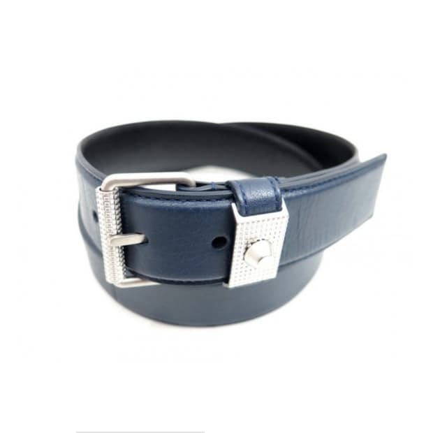 발렌시아가 스퀘어 레더 벨트 블루 