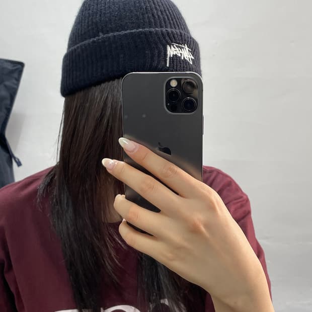 STUSSY 블랙 비니 (OS/TU)