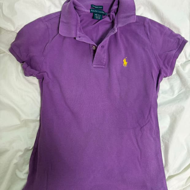폴로 랄프로렌 포니 카라 퍼플 셔츠