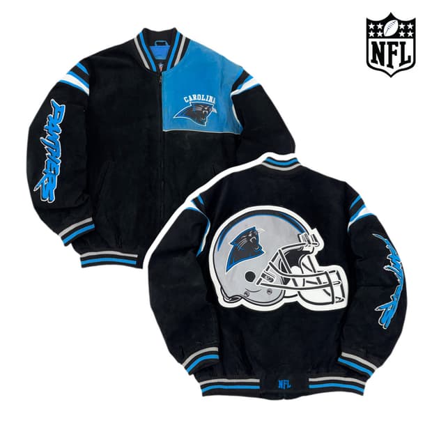 NFL 90s 캘리포니아 팬더스 올드스쿨 스웨이드 레더 가죽자켓