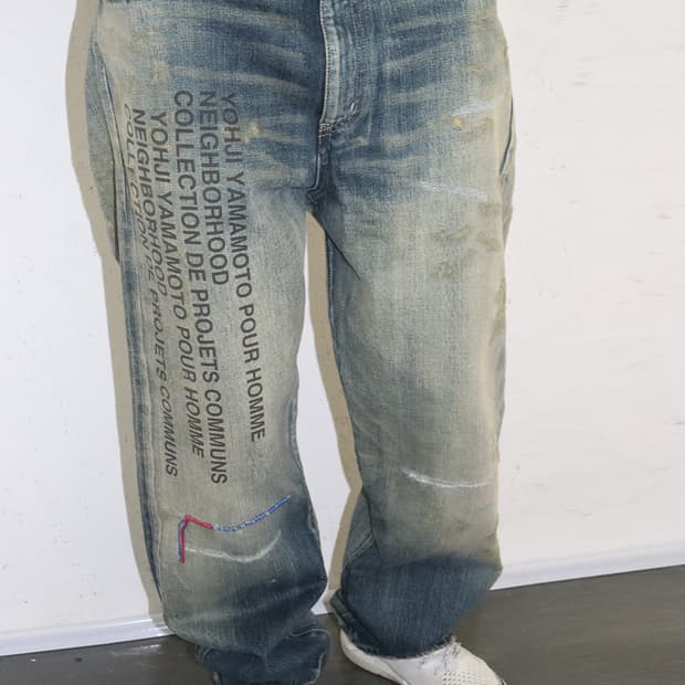 네이버후드 x 요지 야마모토 24SS 레터링 데님 팬츠