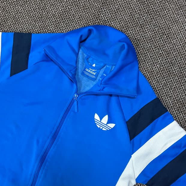 아디다스 블루 트레포일 트랙탑 져지
