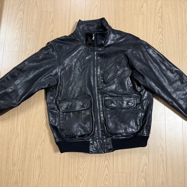 25AW AURALEE 램 레더 집 블루종 블랙 / 사이즈 4 (M)