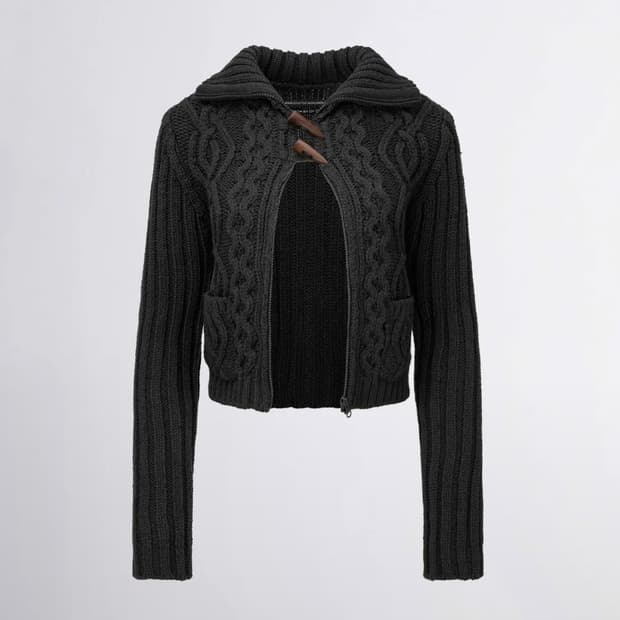 스컬프터 케이블 가디건 차콜 S Two Way Cable Cardigan