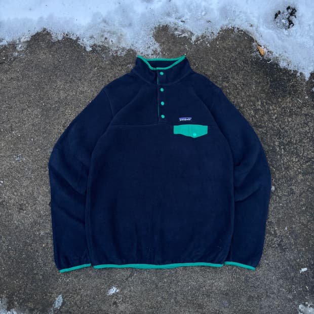 빈티지 파타고니아 네이비&민트 신칠라 플리스