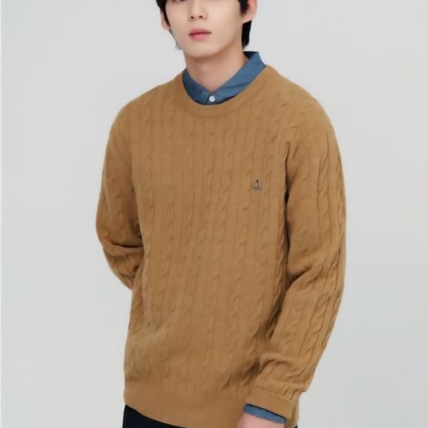 빈폴 울 케이블 라운드넥 니트 XL (105-110)