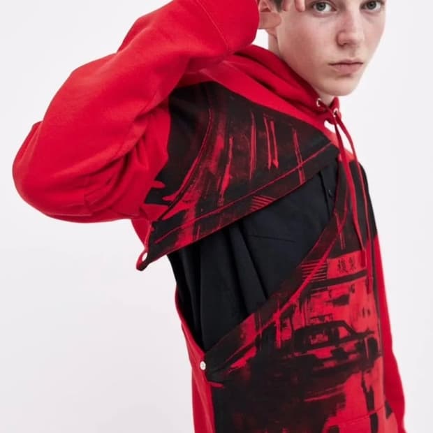 라프시몬스 차이나타운 컷 아웃 후드 size m