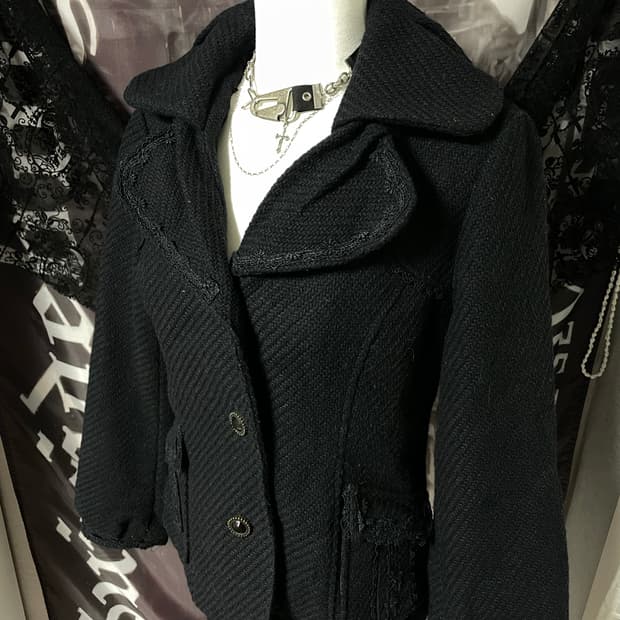 액시즈팜 고스로맨틱갸루 프릴로즈디테일 고딕버튼자켓숏코트 지뢰로걀니혼진