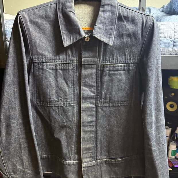 미니멀 데님 자켓