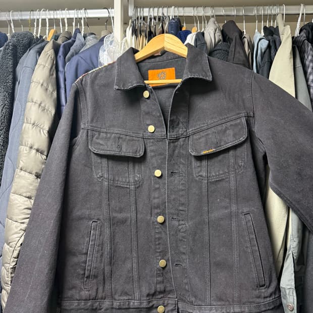 이알에스코 데님 트러커 자켓 블랙 (1 사이즈, L)