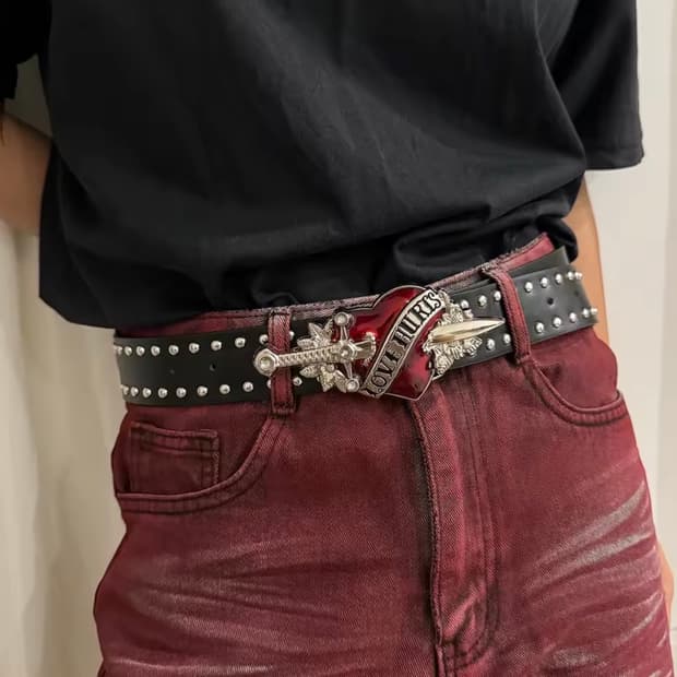 Punk Blood Heart Belt