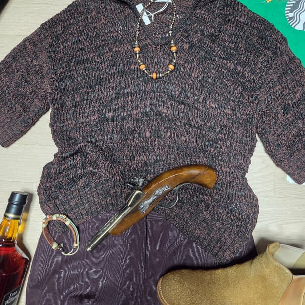 (새상품)자라 반팔 니트 케이블