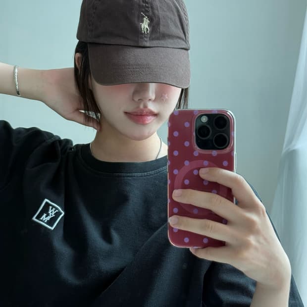 폴로 딥브라운 로고 캡