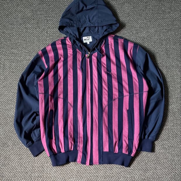 80s PUMA 푸마 스트라이프 빈티지 후드집업 (105-108)