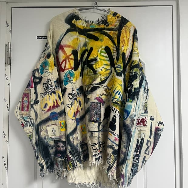 R13 그래피티 니트 L