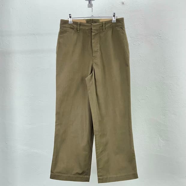 45 알피엠 다크 올리브 와이드 치노 코튼 팬츠