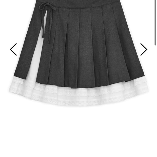*새상품* 허그유어스킨 슬릿 플리츠 미디 스커트 (차콜)