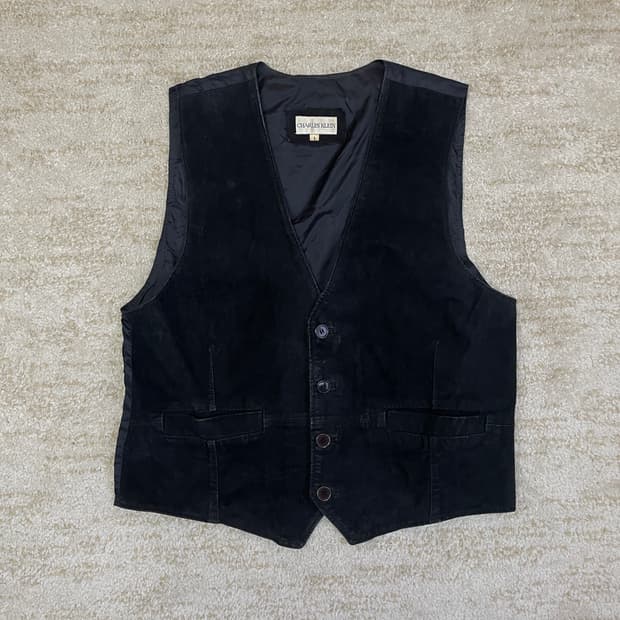 [L] 90s Charles Klein 소가죽 스웨이드 베스트 웨스턴 조