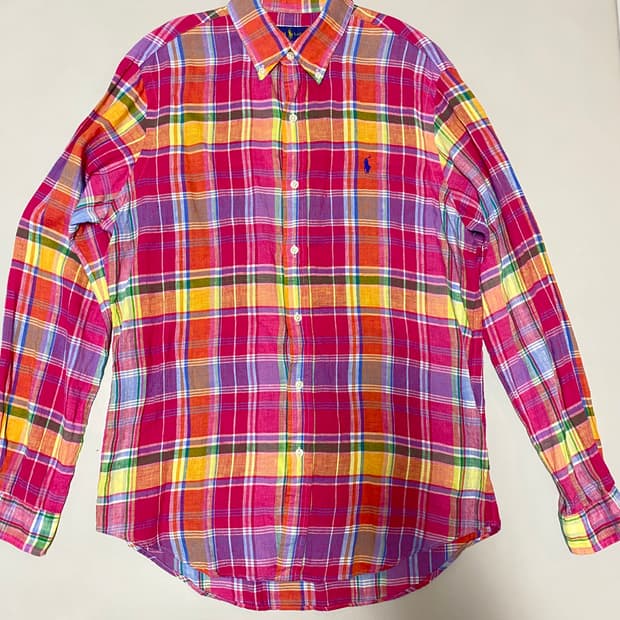 폴로 랄프로렌 리넨 마드라스체크 셔츠 M