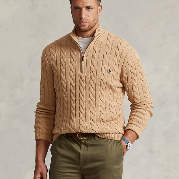Polo cable quarter-zip 